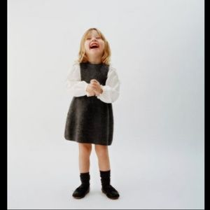 Zara Kids Casual Dress - Gray and White